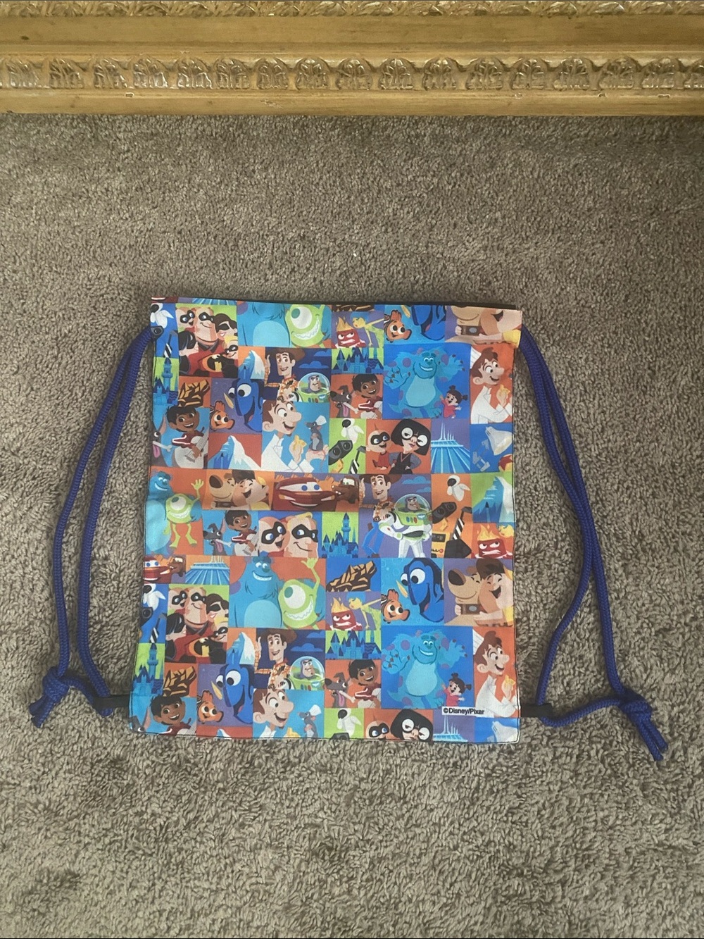 Disney Pixar Character Tote/Patch Drawstring Bag